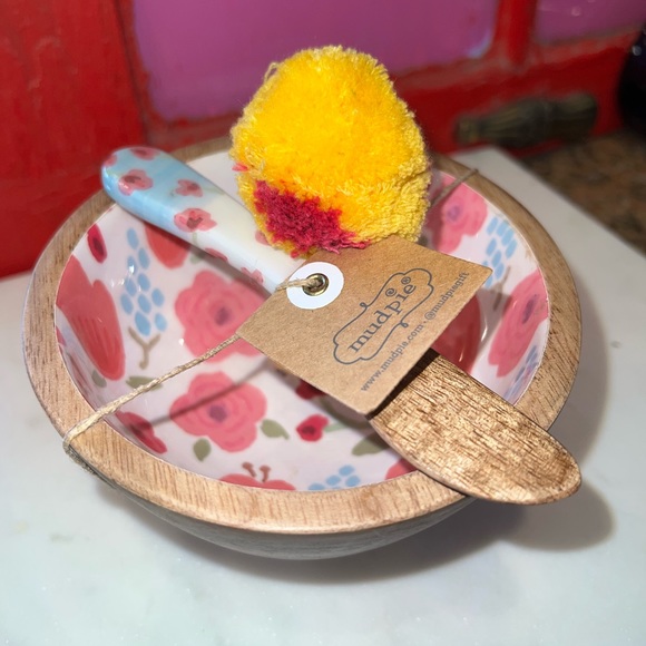 Mud Pie Pink floral dip bowl set. NWT. - Picture 2 of 7